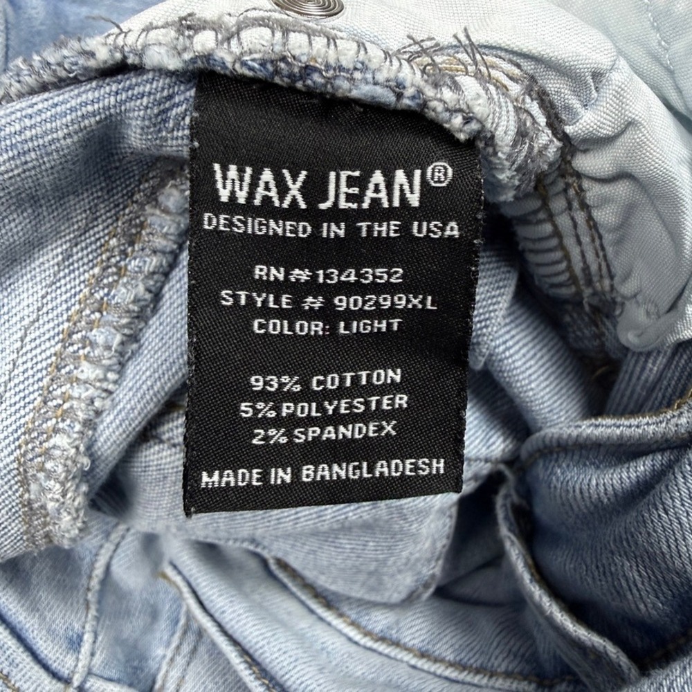 Wax Jean Authentic Destructed Push Up Skinny Jeans Light Wash 90299XL Size 20 - Picture 9 of 13